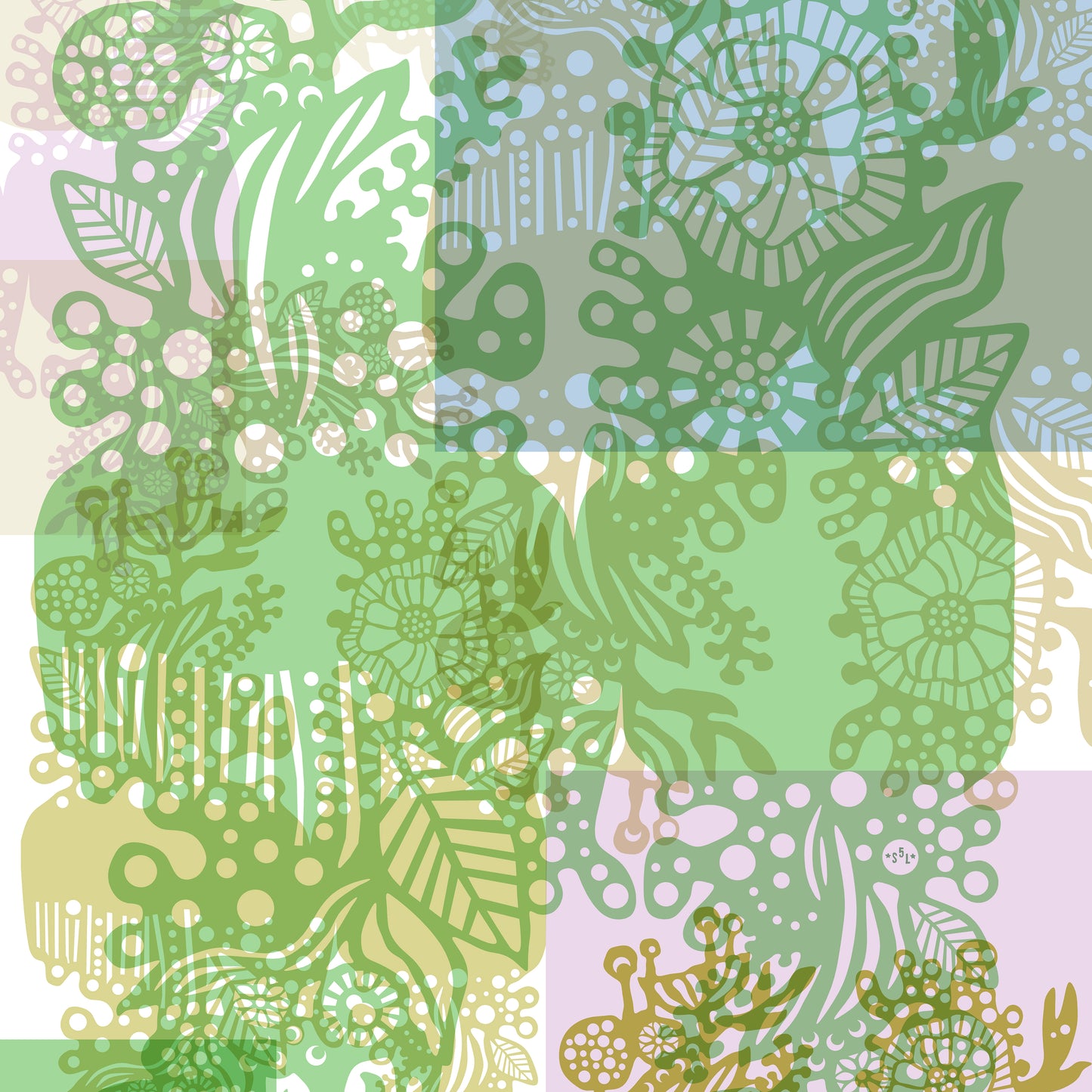 Semper Viridis - Cushion cover with unique print 65x65 cm