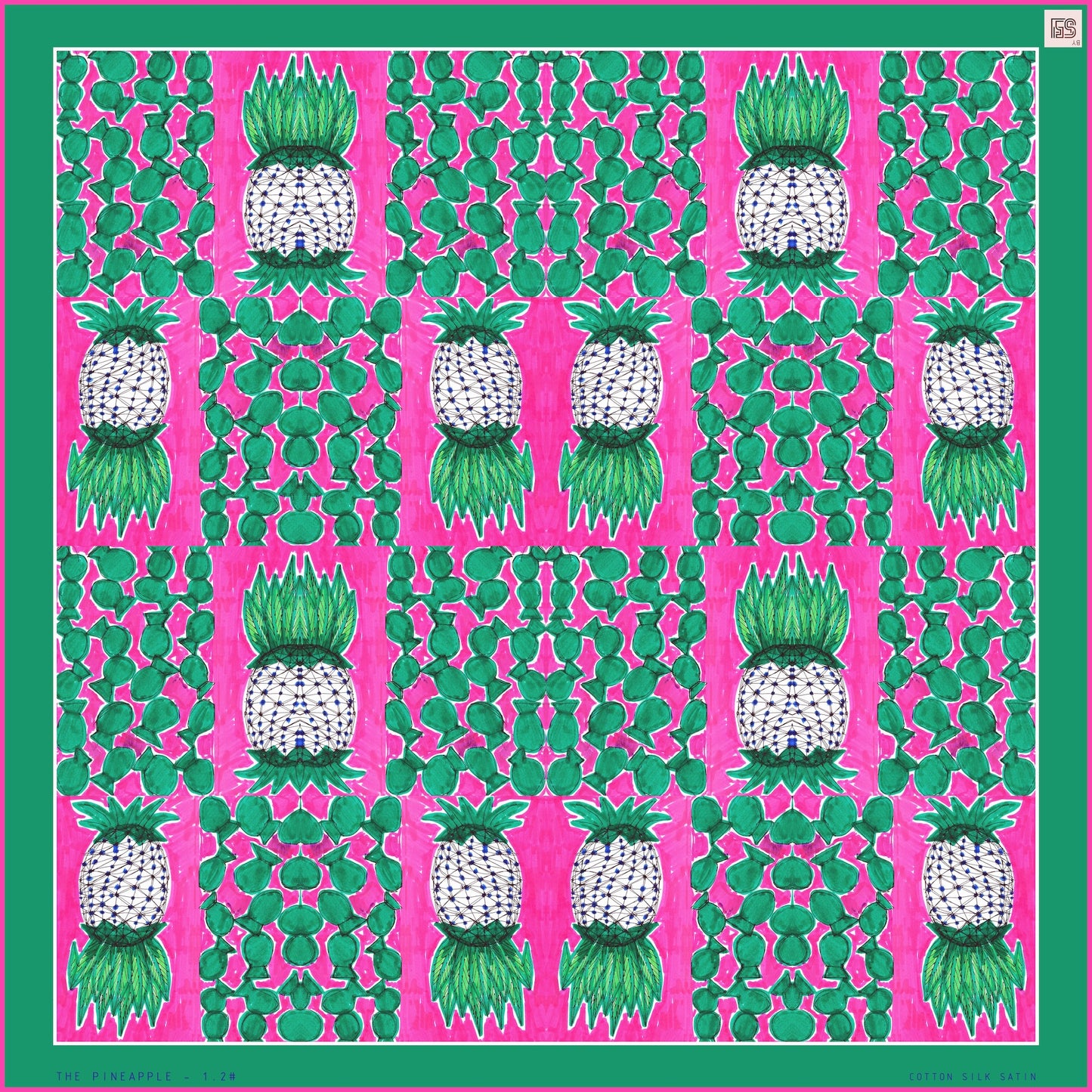 The Pineapple #2 the NFT Art Scarf