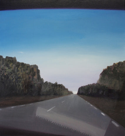 Road 92 towards Bjurholm - Oil painting on linen canvas