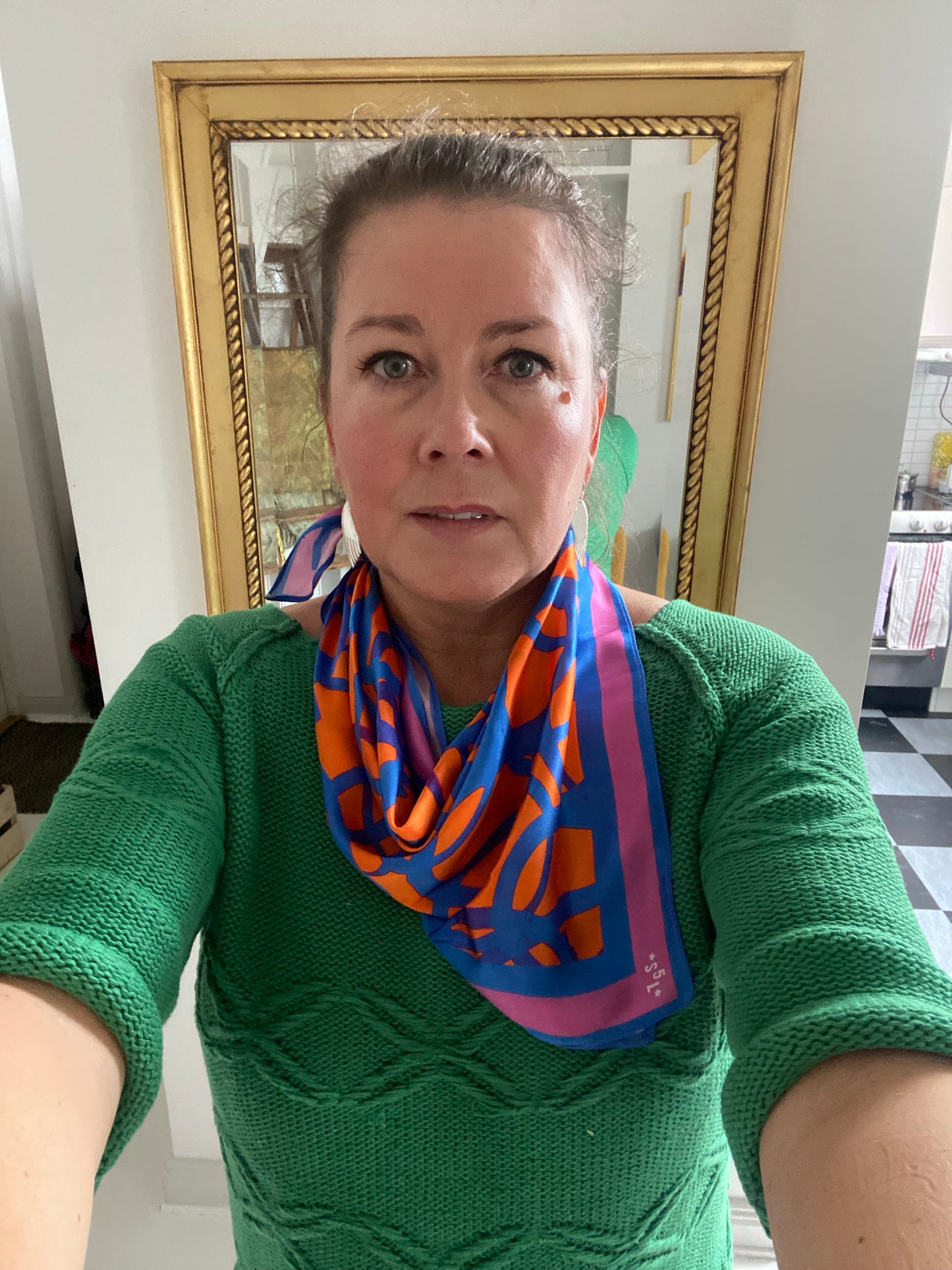 Plymhöken and Mantelfalken - Unique silk scarf 65 x 65 cm