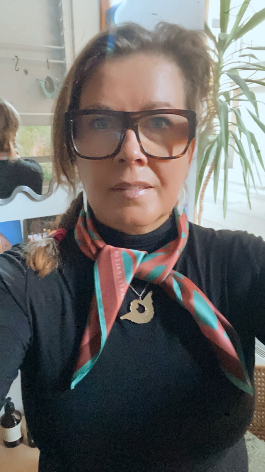 Plymhöken and Mantelfalken - Unique silk scarf 65 x 65 cm