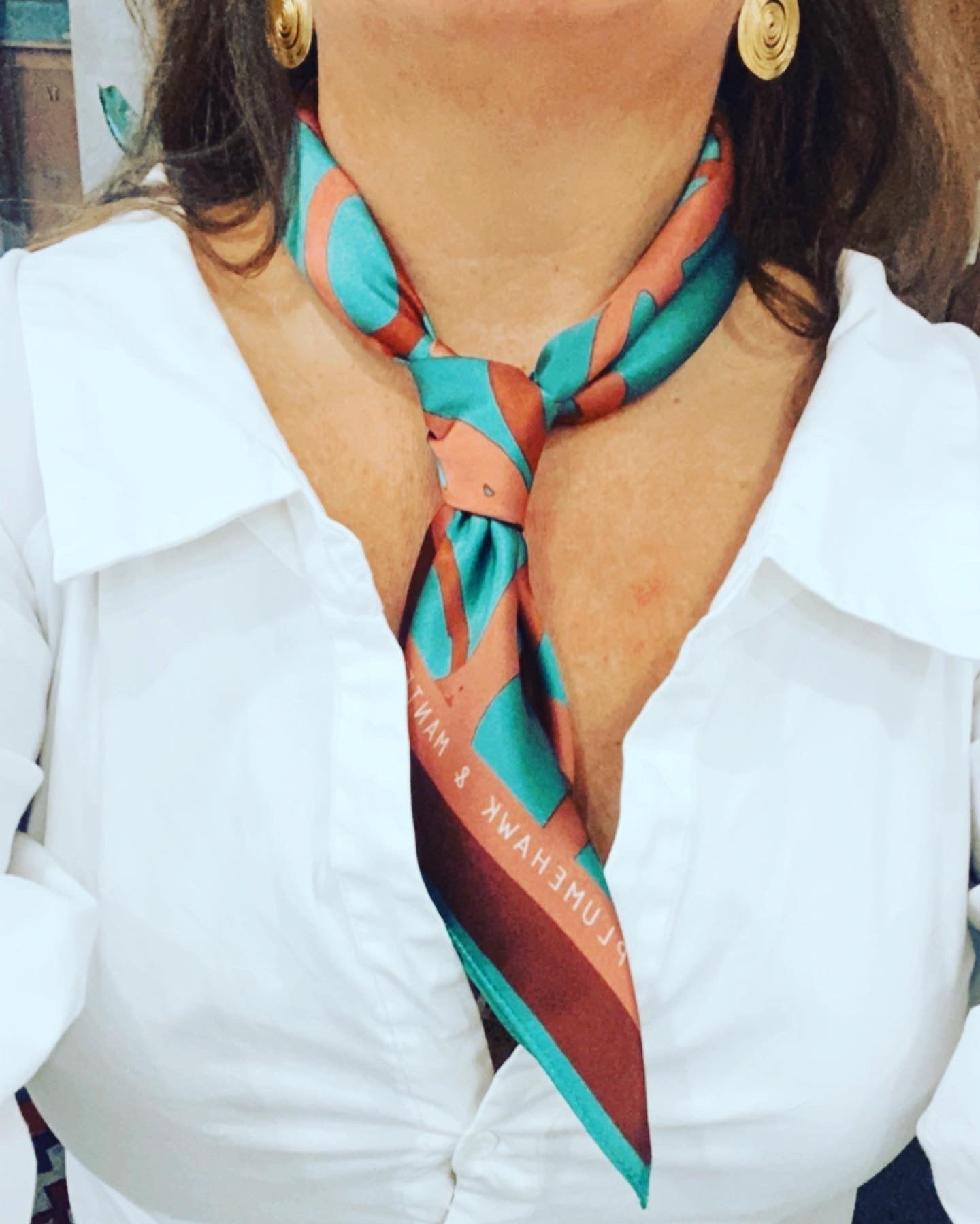 Plymhöken and Mantelfalken - Unique silk scarf 65 x 65 cm