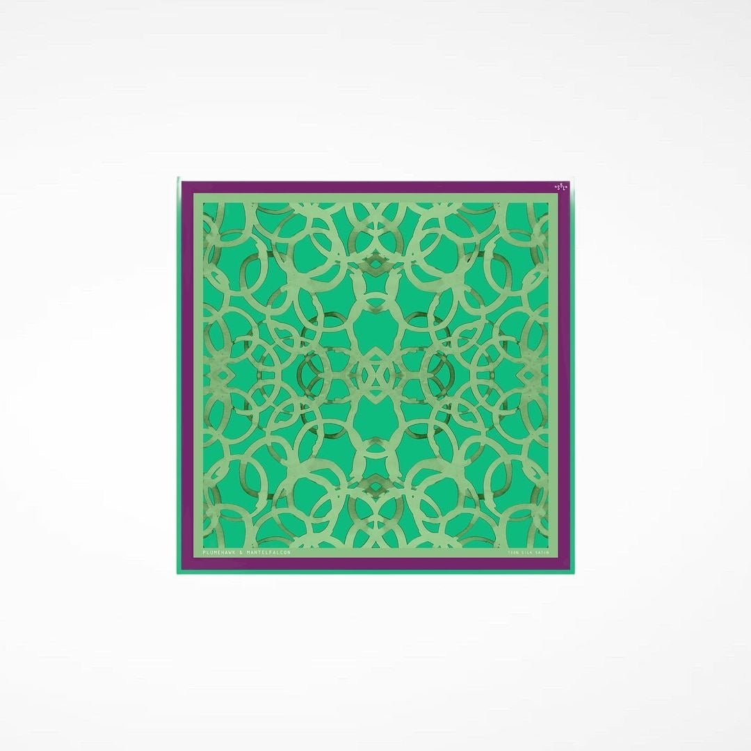 Plymhöken and Mantelfalken - Unique silk scarf 65 x 65 cm