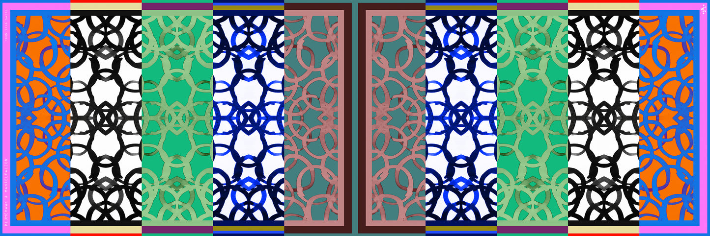 Plymhöken and Mantelfalken - Unique silk scarf 150 x 50 cm