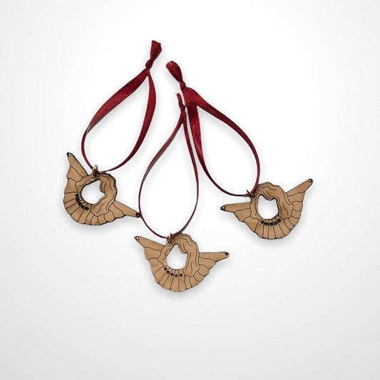 Angels exitst - Christmas decoration leather 3-pack small