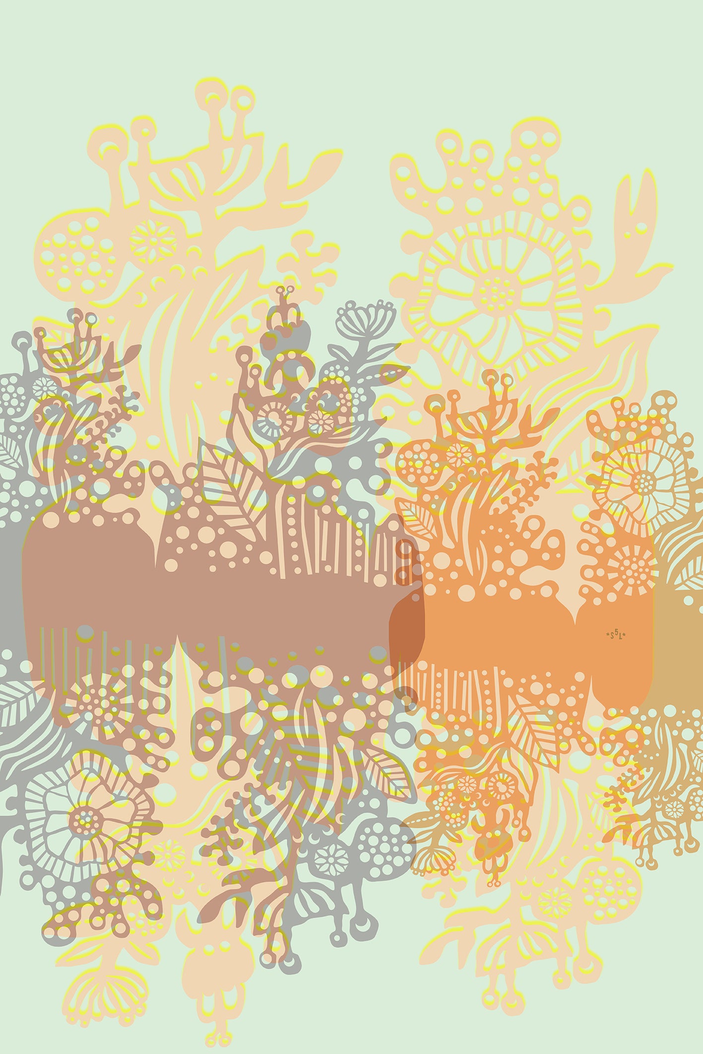 Poster 50x70cm, mönster Semper Viridis