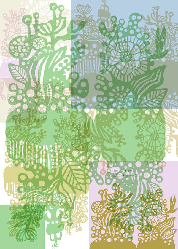 Poster 50x70cm pattern Semper Viridis - Multi