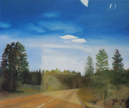 Road 45 towards Mora - Oil painting on linen canvas