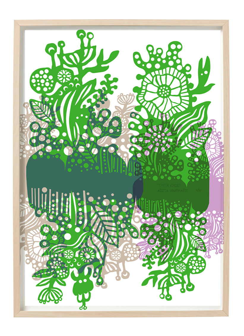 Poster 50x70cm, mönster Semper Viridis