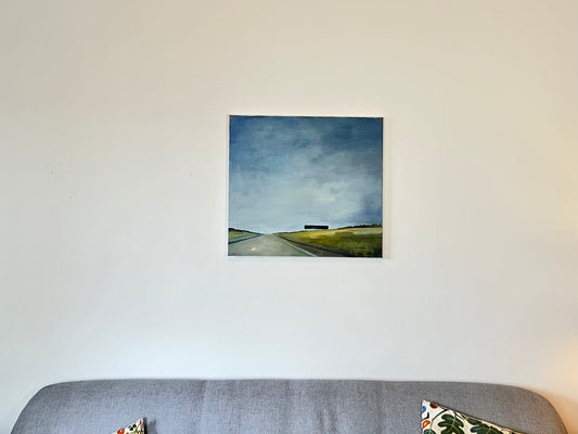 E4 towards Helsingborg - Oil painting on linen canvas